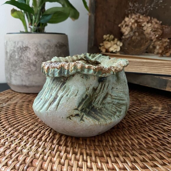 Studio Pottery Rustic Wabi Sabi Bowl Handmade Ceramic imperfect Signed Strassman - Picture 4 of 10